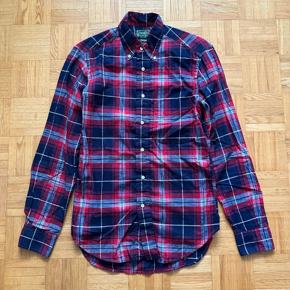 Gitman Vintage Bros Plaid Check poplin button down shirt Small
